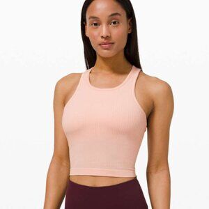 Lululemon Ebb to Street Cropped Racerback Tank Top Women 4 Light Pink